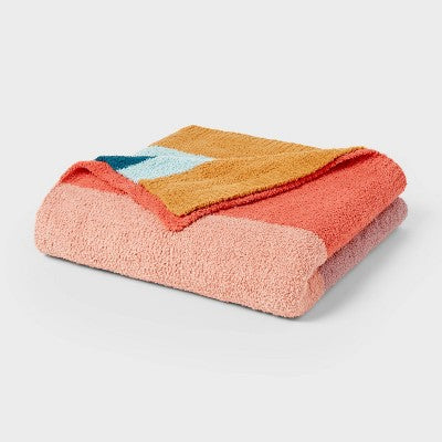 King Cozy Chenille Bed Blanket White - Threshold: Recycled Polyester, Knitted, Machine Washable