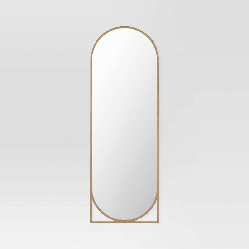 20" x 58" Full Length Floor Mirror Gold - Threshold: Modern Leaning Design, Metal Frame