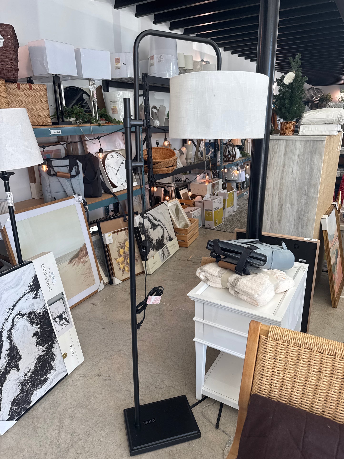 72"x16" Knox Floor Lamp - Threshold™: Modern Black Standing Lamp With Dimmer Switch : Target