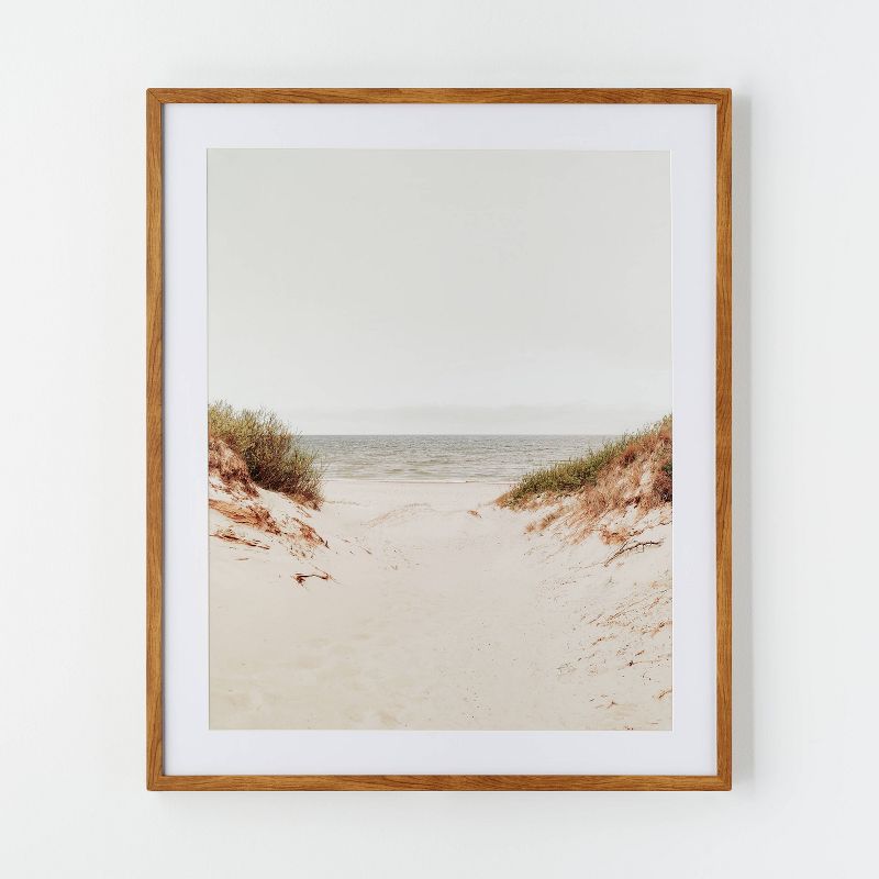 30" x 36" Sandy Shoreline Framed Framed Wall Poster Prints - Threshold designed with Studio McGee