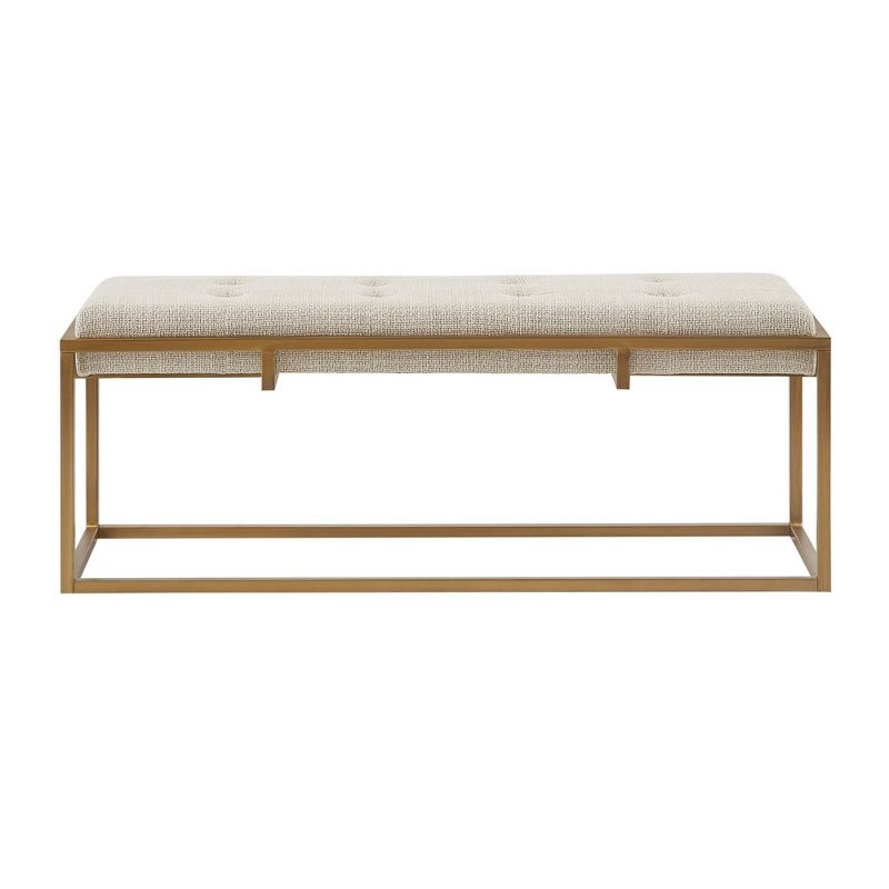 Padma Accent Bench Brown/antique Bronze - Madison Park: Upholstered, Mid-century, Metal Frame : Target
