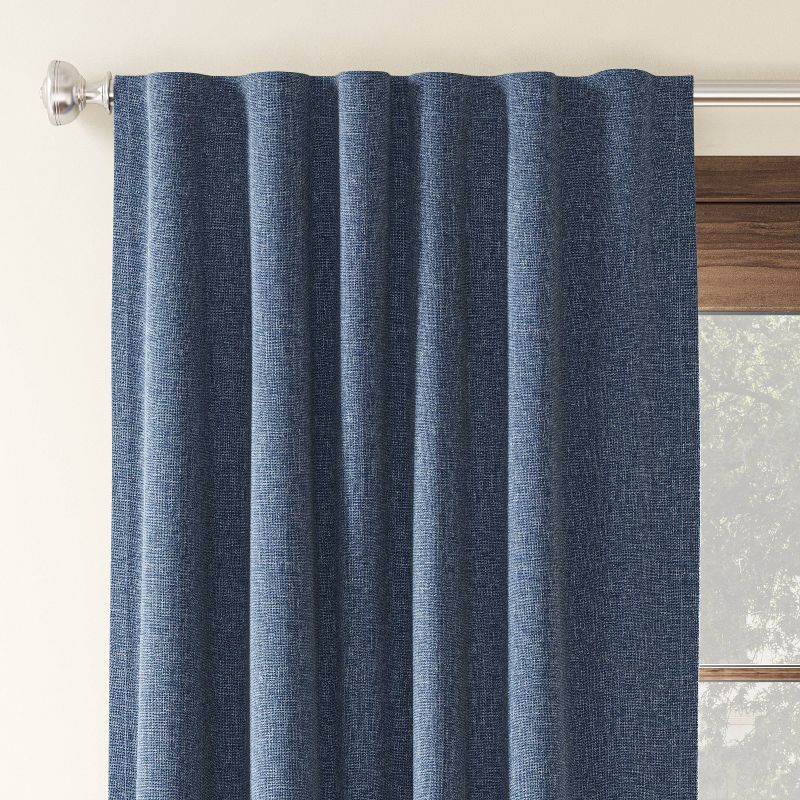 50"x84" Blackout Aruba Window Curtain Panel Blue Denim - Threshold™: Recycled Polyester, Oeko-tex Certified, Solid Drapes : Target