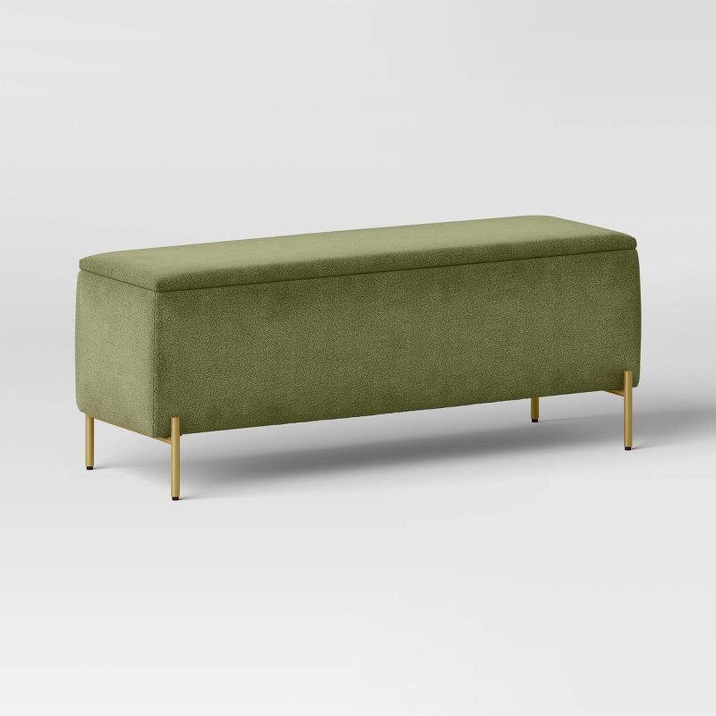 Ivy Upholstered Storage Bench Sage Green (fa) - Threshold™ : Target