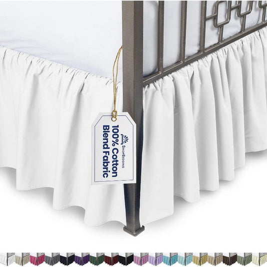 Shopbedding Ruffled Bed Skirt With Split Corner - White, Queen-21" Drop : Target