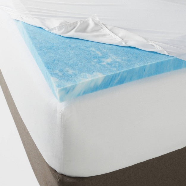 Full 2" Cool Touch Memory Foam Mattress Topper - Threshold: CertiPUR-US, Moisture-Wicking, Fits 16" Depth