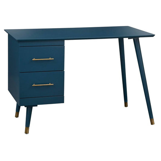 Angelo:HOME 2 Drawer Leon Mid Century Modern Desk Midnight Blue: MDF Construction, Home Office Furniture with Storage : Target