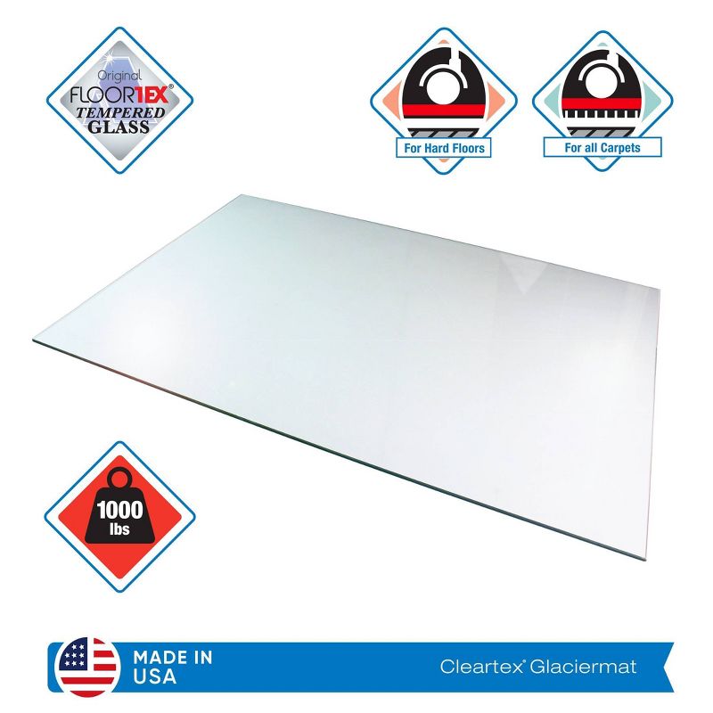 Floortex - 36"x42" Glaciermat Heavy Duty Glass Chair Mat For Hard Floors & Carpet Crystal Clear : Target