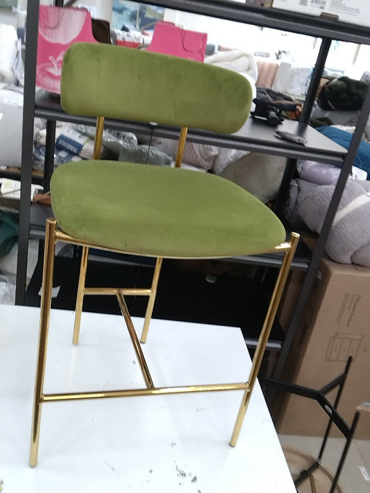 Orion Luxe Backed Counter Height Barstool with Brass Legs Olive Green Velvet - Threshold