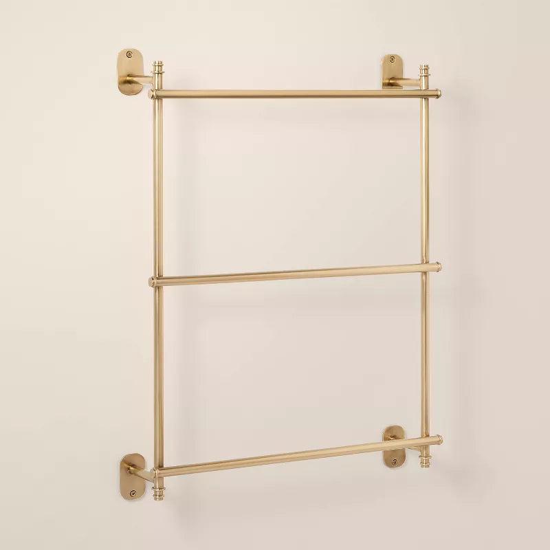 Wall-Mounted Brass Ladder Towel Rack Antique Finish - Hearth & Hand with Magnolia