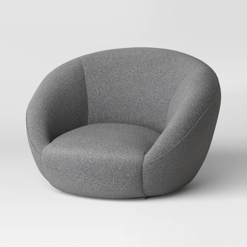 Round Swivel Chair Gray - Room Essentials™: Upholstered, No Assembly, Polyester, Rubberwood : Target
