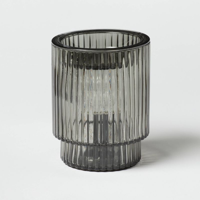 Smoked Ribbed Glass Wax Warmer - Threshold™: Electric Scented Wax Melter, Incandescent Light Bulb : Target