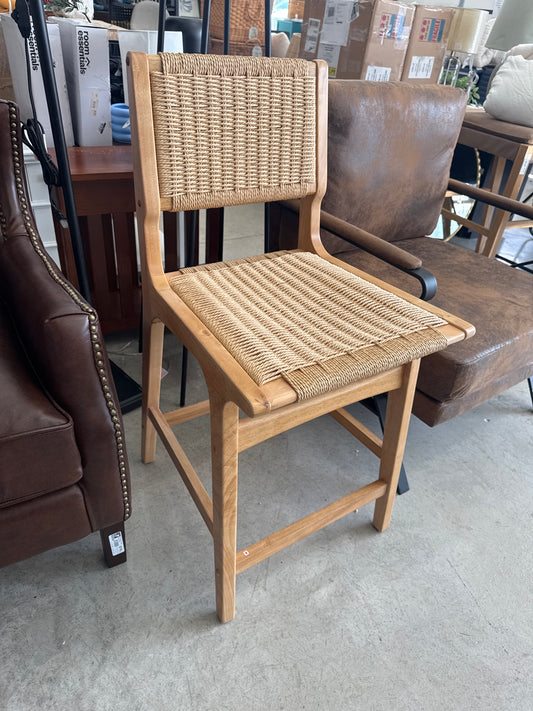 Ceylon Woven Counter Height Barstool Natural Wood - Threshold™: Rubberwood Frame, 250lb Capacity : Target