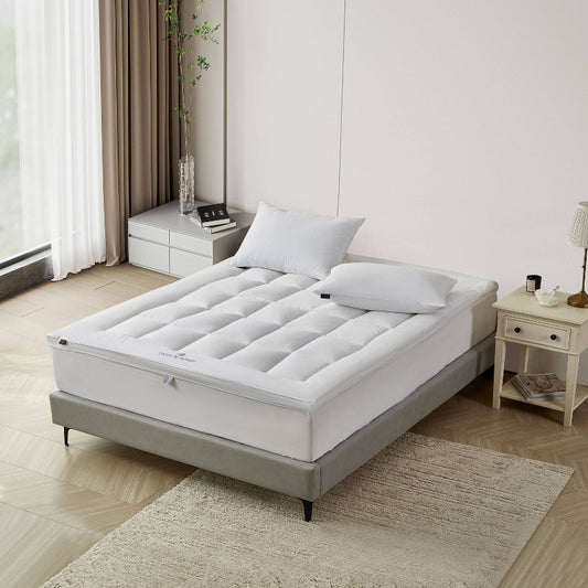 Farm To Home Full 100% Organic Cotton Down Alternative 2" Gusseted Mattress Topper: Hypoallergenic, Woven, 220 Thread Count