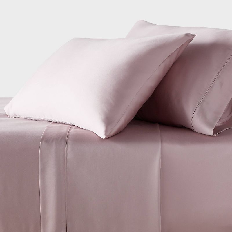 King 320 Thread Count Cool Tencel® Lyocell Sheet Set Rose Ash - Threshold™: Satin Weave, Oeko-tex Certified, 4-piece Set : Target