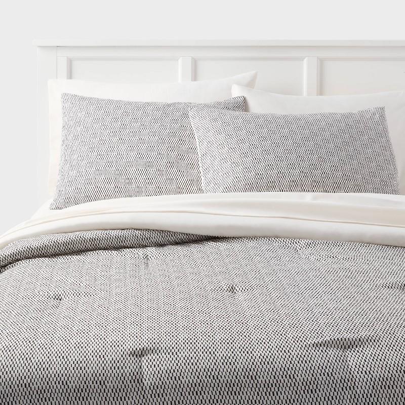 Twin/Twin Extra Long Printed Comforter Set Black/White - Room Essentials: Includes Sheets, Sham, OEKO-TEX Certified