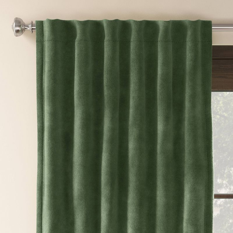 2pk 50"x84" Blackout Velvet Curtain Panels Green - Threshold: Solid Woven, Machine Washable, OEKO-TEX Certified