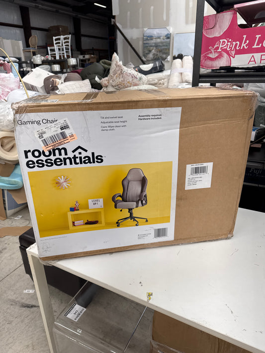 Swivel Dorm Gaming Chair Gray - Room Essentials: Upholstered Computer Desk Chair, Adjustable, Fixed Arms