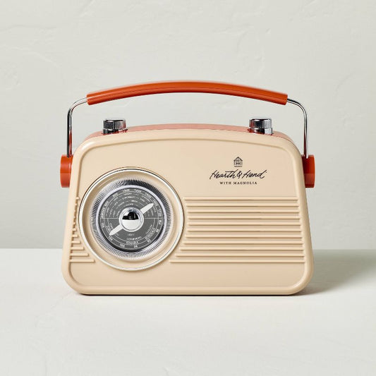 Retro Portable Am/fm Bluetooth Radio Tonal Orange: Hearth & Hand™ With Magnolia, Rechargeable, Usb Cable Included : Target
