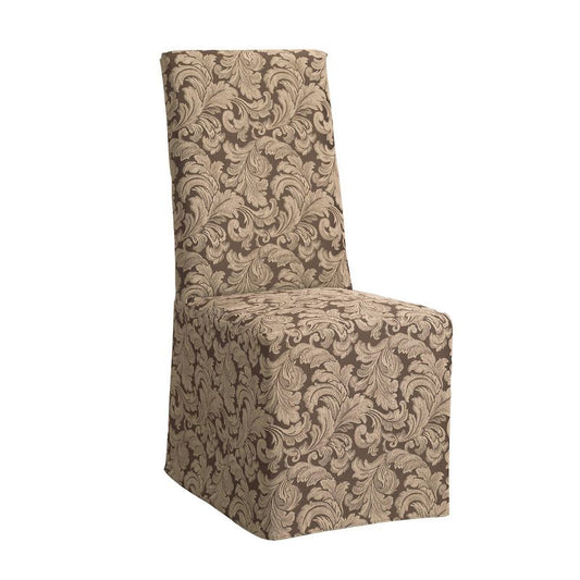 Scroll Long Chair Slipcover Brown - Sure Fit: Elegant Polyester, Stretch Fit, Machine Washable : Target