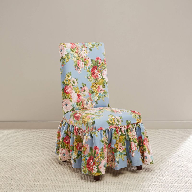 Juliet Long Chair Slipcover Chambray - Waverly Home: Elastic-fit Bottom, 100% Cotton, Pet Friendly : Target