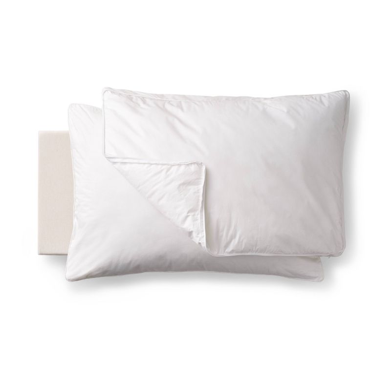 King Medium Machine Washable Customizable Feather and Down Bed Pillow Insert White - Casaluna