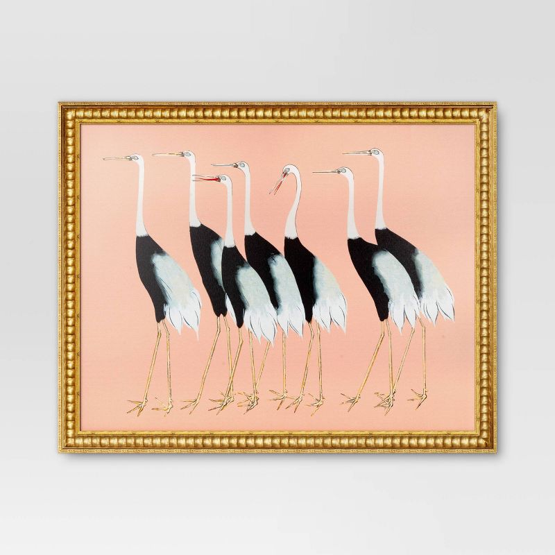 30"x 24" Stylized Bird Canvas Board Framed Art - Threshold