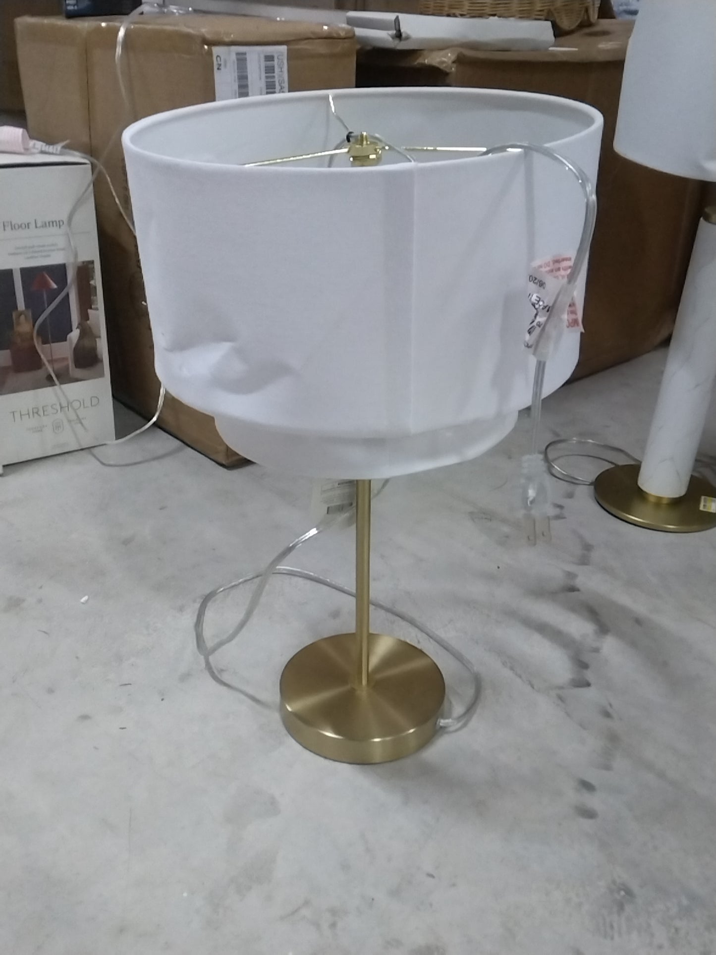 Double Shade Knurled Collection Table Lamp Gold - Threshold