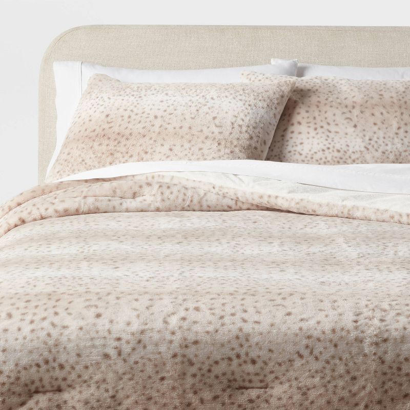 Full/queen Leopard Faux Fur Comforter And Sham Set - Threshold™ : Target