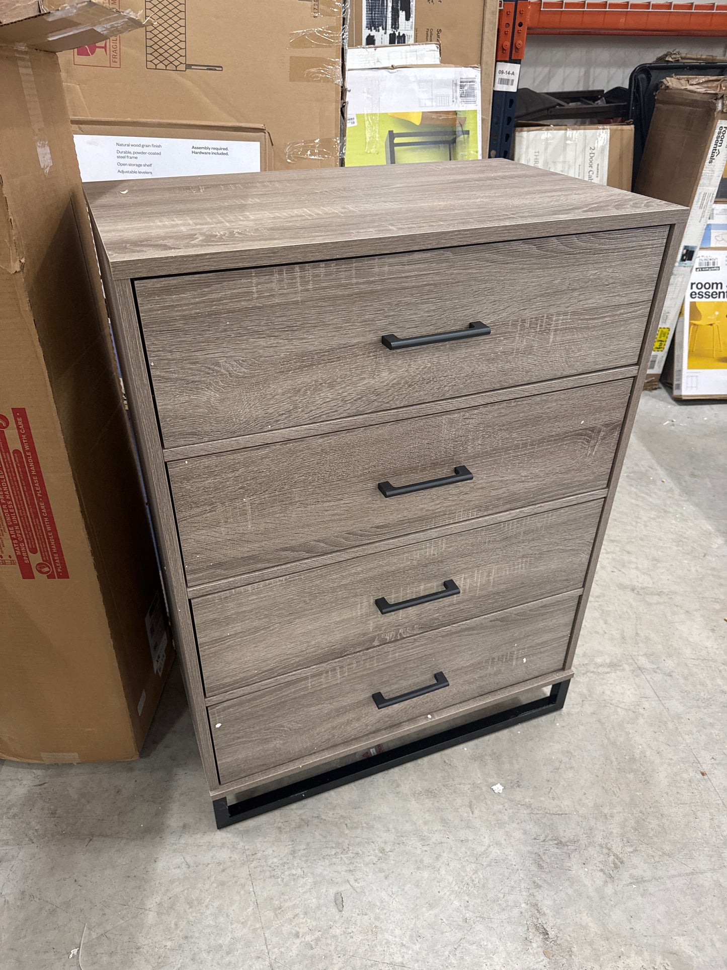 Mixed Material 4 Drawer Dresser Light Gray Wash - Room Essentials™: Vertical Storage, Mdf Frame, Spot Clean : Target