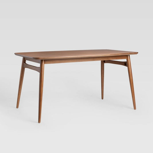 Saracina Home 59" Mid-century Modern Wood Tapered Legs Rectangle Dining Table Walnut : Rubberwood Frame, Seats 6 : Target