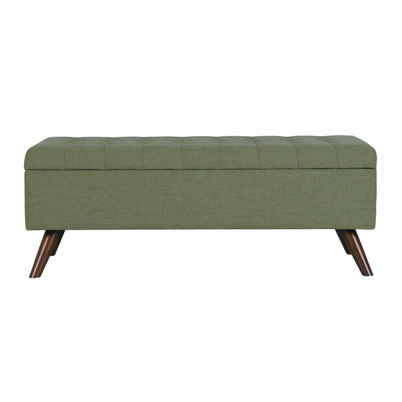 Modern Tufted Storage Bench Olive Green - Homepop: Upholstered Ottoman For Bedroom, Plywood Frame, 250lb Capacity : Target