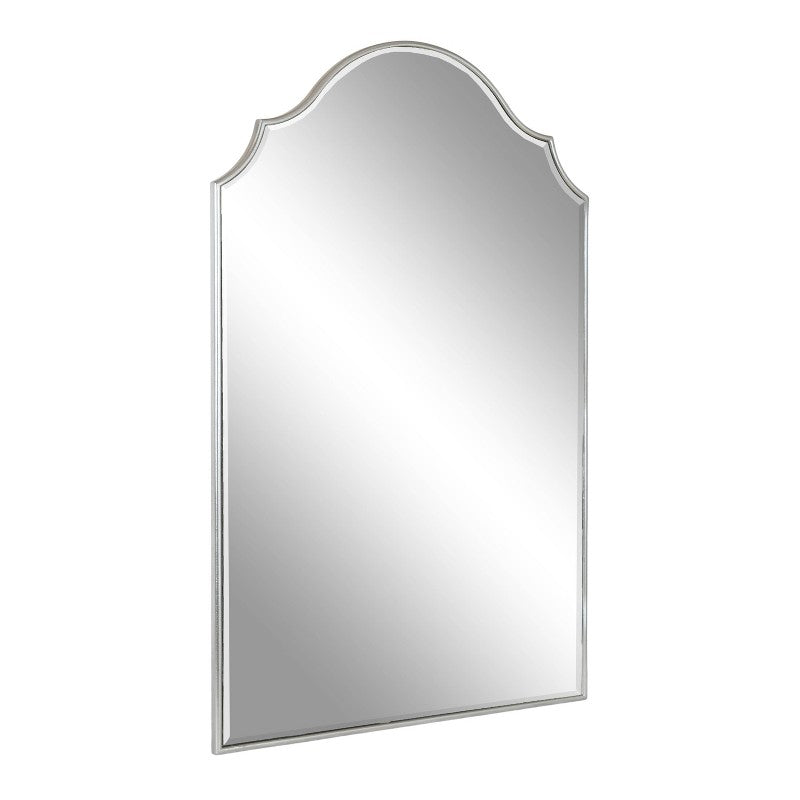 24"x36" Leanna Framed Arch Wall Mirror Silver - Kate & Laurel All Things Decor: Luxury Glam Style, No Assembly Required