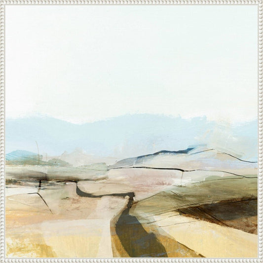 Amanti Art 30"x30" Country View by Dan Hobday Framed Canvas Wall Art Print White: Modern Style, Polystyrene Frame, Lithograph Medium