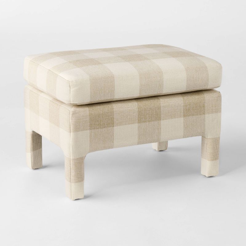 Bellfield Fully Upholstered Ottoman Checkered - Threshold designed with Studio McGee