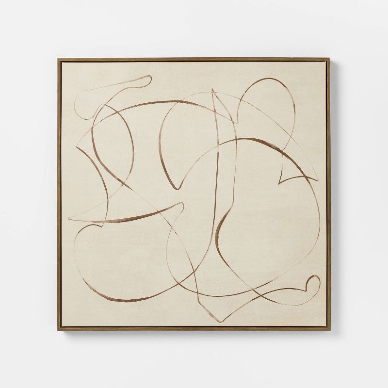 30"x30" Line Abstract Framed Canvas Wall Art - Threshold designed with Studio McGee
