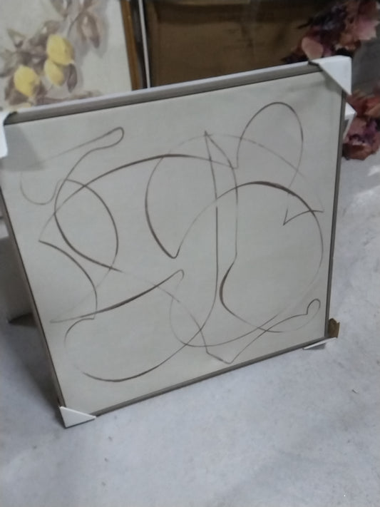 30"x30" Line Abstract Framed Canvas Wall Art - Threshold designed with Studio McGee