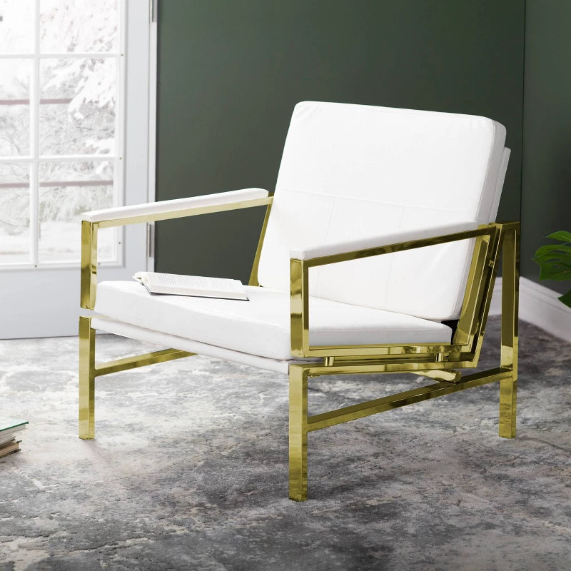 Studio Designs Home Atlas Chair: Bonded Leather, Chrome Steel Frame, 29.5"W x 32"D