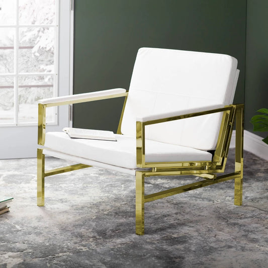 Studio Designs Home Atlas Chair: Bonded Leather, Chrome Steel Frame, 29.5"W x 32"D