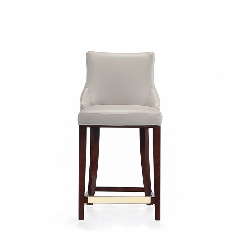 Manhattan Comfort Shubert Modern Leatherette Upholstered Counter Height Barstool Light Gray: Beechwood Frame, Padded Back : Target