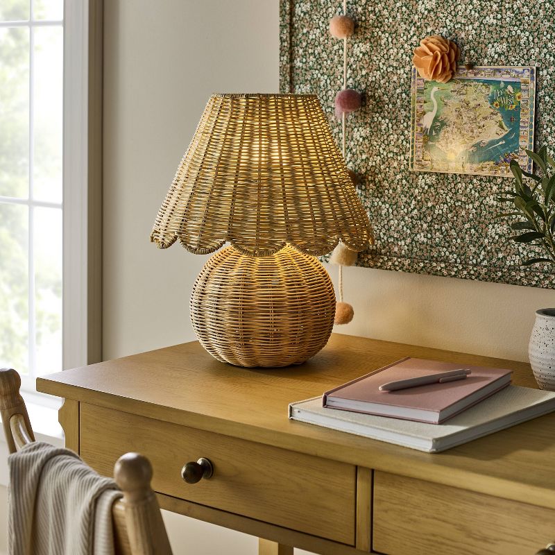Table Lamp with Woven Base and Woven Shade - Threshold designed with Studio McGee