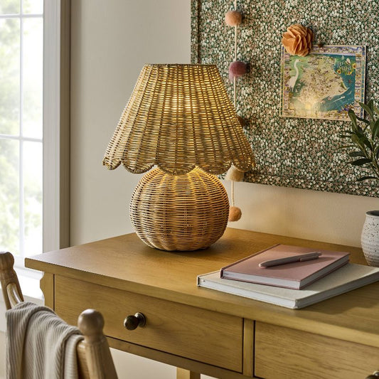 Table Lamp with Woven Base and Woven Shade - Threshold designed with Studio McGee