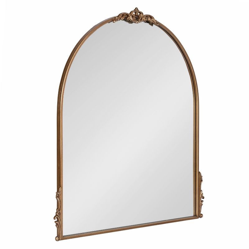Kate & Laurel All Things Decor 32"x30" Myrcelle Decorative Framed Wall Mirror Gold: Arched, Vintage Design, No Assembly Required : Target