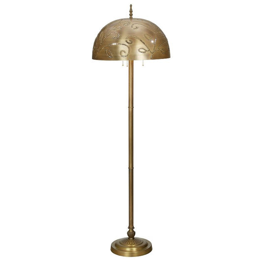 River Of Goods 65.25" 3-light Ivy Brushed Gold Finish Metal Floor Lamp: Etl Listed, Artisanal Design : Target