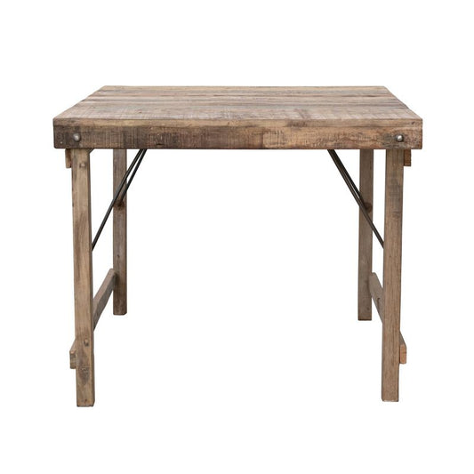 Storied Home Wood Square Folding Table Natural: No Assembly, 4 Point Leg, 36x36 Inch, Adult Use : Target