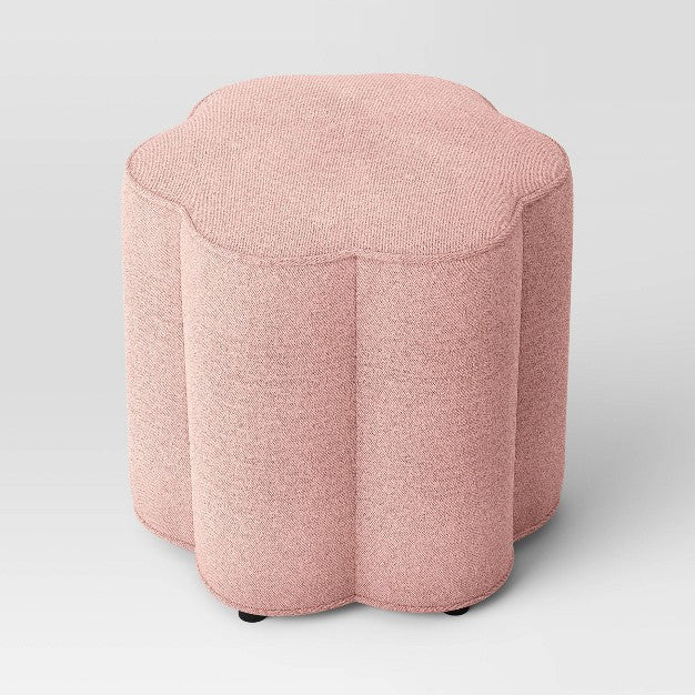 Scalloped Upholstered Ottoman Pink - Room Essentials
