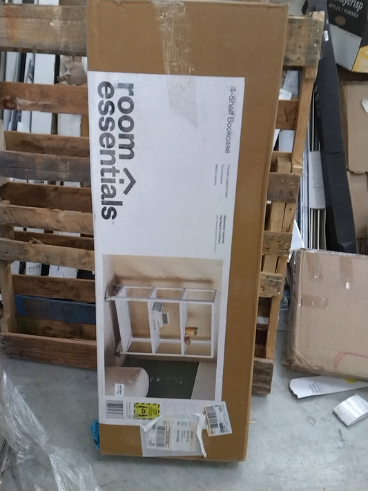 Small 44" 3 Shelf Rolling Metal Bookcase Chalk White - Room Essentials