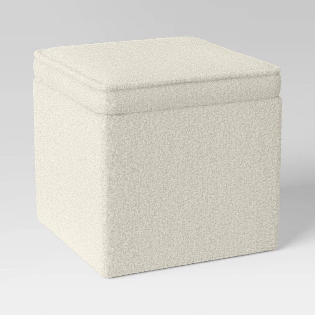 Single Dorm Storage Ottoman Cream - Room Essentials Fully Assembled