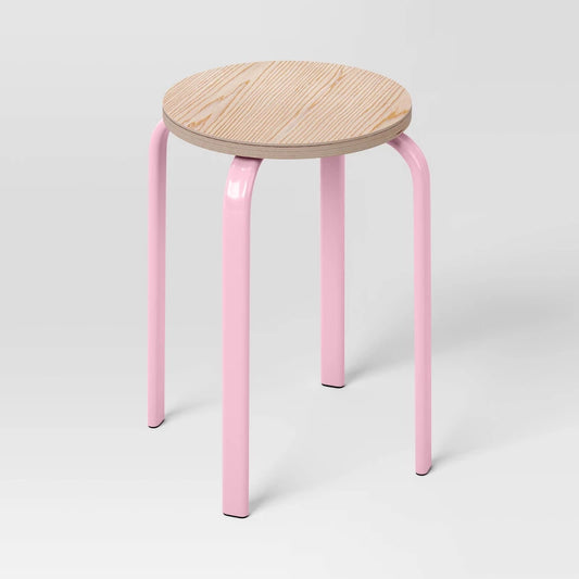Stackable Dorm Accent Stool Pink - Room Essentials