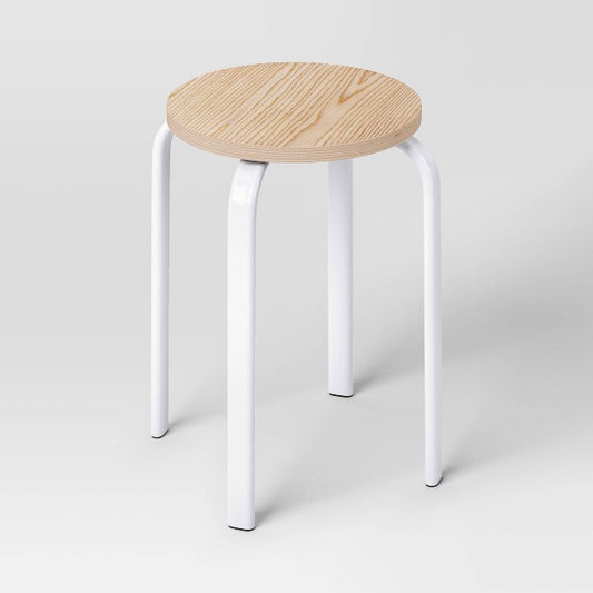 Stackable Dorm Accent Stool White - Room Essentials