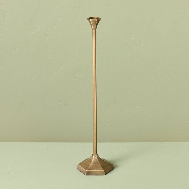 23.5"x5.8" Oversized Floor Taper Candlestick Brass - Hearth & Hand with Magnolia